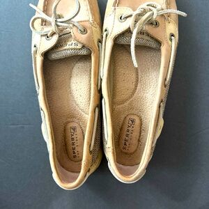 Sperry Women's Angelfish Boat Shoe Linen Oat USA 6.5 Pre-Owned